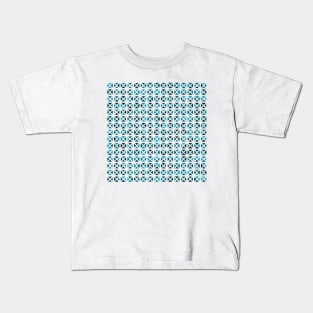 Rounded Triangle Pattern (Blue Green) Kids T-Shirt